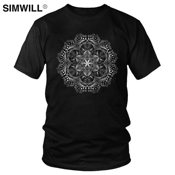 

sport cool mandala t shirts men eco cotton buddha flower t-shirts short sleeves streetwear tee shirt casual summer merch clothing