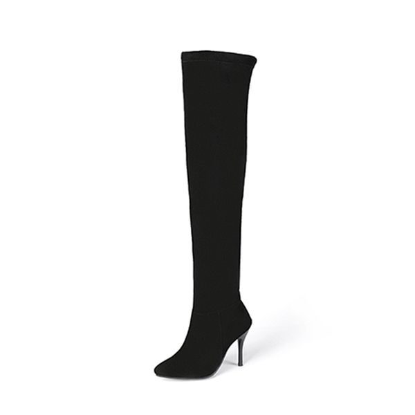 

2021 the new party style toe over knee fashion black zipper and stiletto riding boots women's shoes cdsc