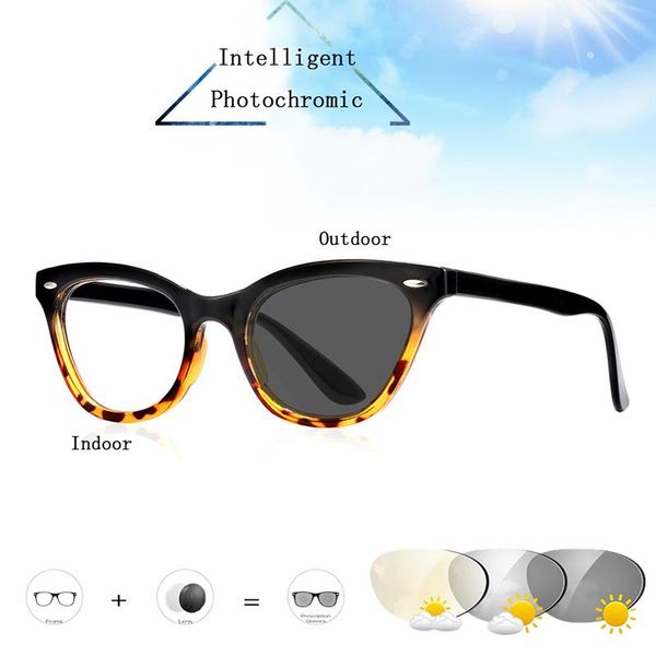 

women cat eye reading glasses magnifier vintage fashion leopard print frame intelligent pchromic spectacles female oculos h5, White;black