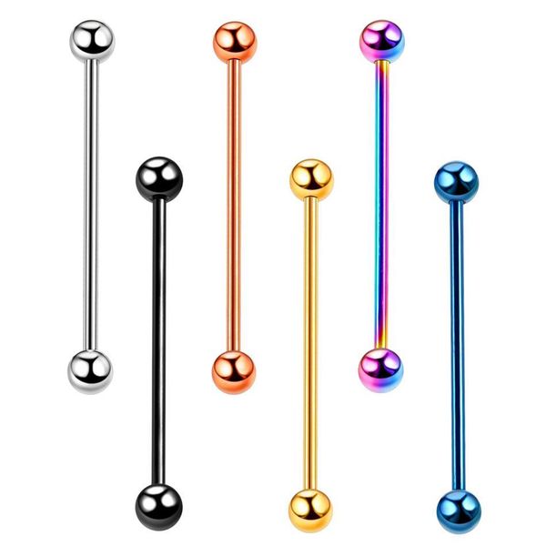 

10pcs/lot surgical steel ear cartilage piercing industrial barbell earring piercing orelha bar barbell earrings body jewelry 14g q sqcrzn, Silver