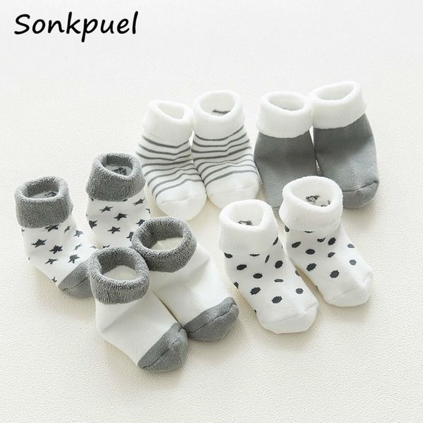 

5 pair thicken toddler cartoon comfort cotton newborn socks winter kids boy new born baby girl socks meia infantil y201009, Pink;yellow