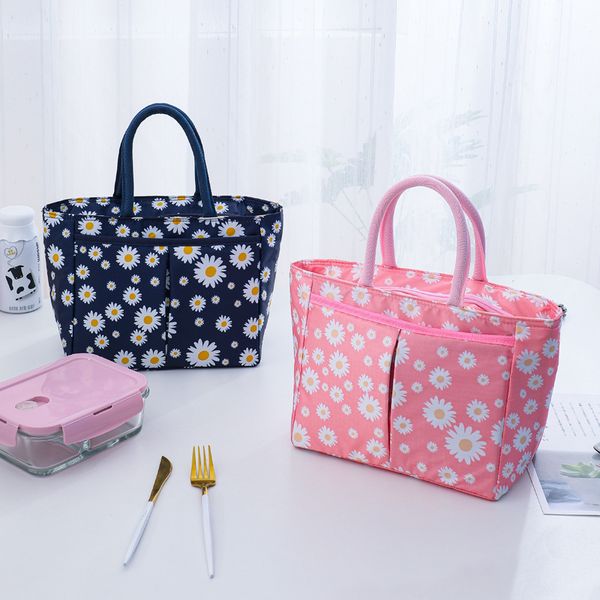 

portable lunch bag portable lunch bag office workers and students cleaning small daisies customized insulated lunch box bag#yy