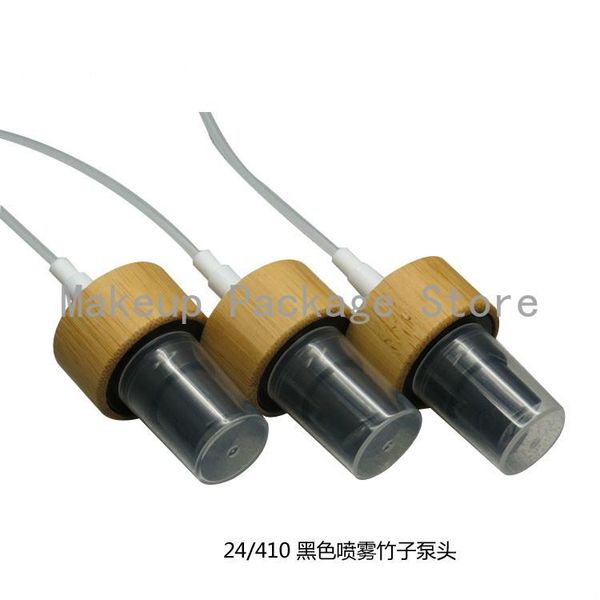 

50/100pcs bamboo lotion press pump head cap/sprayer atomizer nozzle lid for essential oil/essence bottle 18/410 20/410 24/410