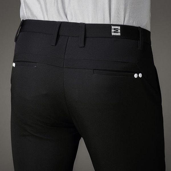 

suit pants men's black slim fit dress pants office trousers men big size business classic men's office perfume masculino, White;black