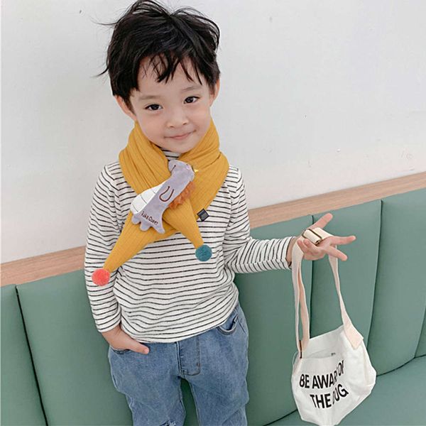 

scarf cute 3d mini dinosaur children's autumn winter cotton warm lazy cartoon baby cross neck, Red;brown