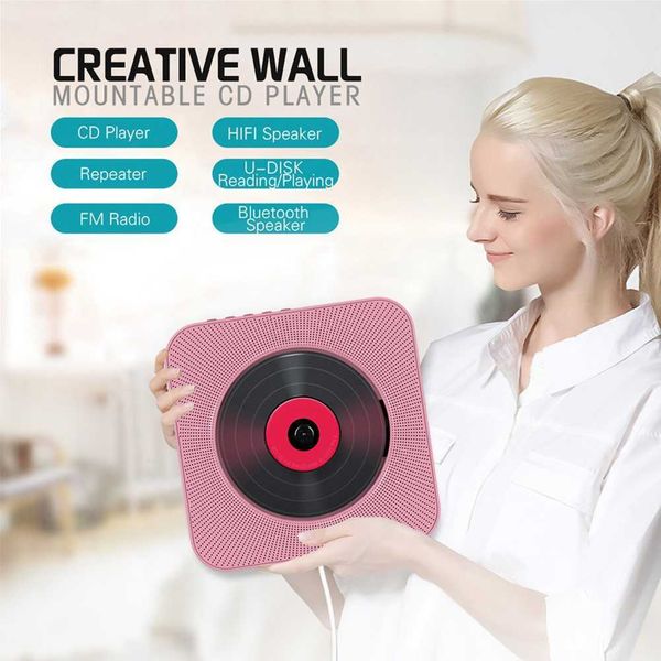 

player portable cd wall mountable bluetooth remote control fm radio hifi speaker with usb 3.5mm 4 color us/eu/uk plug(remark)