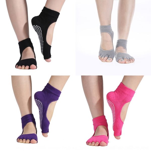 

paoqp профессиональных мягкого йог пол йога пяти пальцев профессиональная маркировка мягких носков этикетки нескользящих спортивной половина, Black