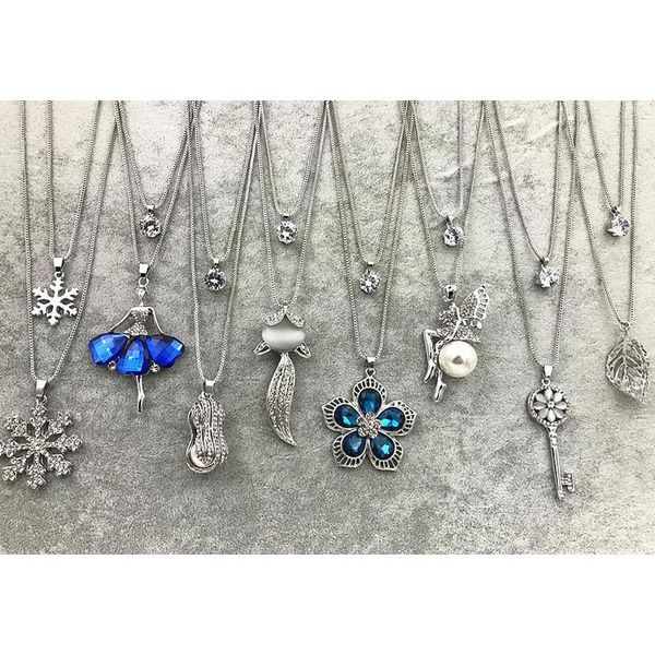 

long sweater chain pendant necklace silver double layer necklace fashion jewelry rhinestone owl eiffel tower love he wmtcyn homes2007