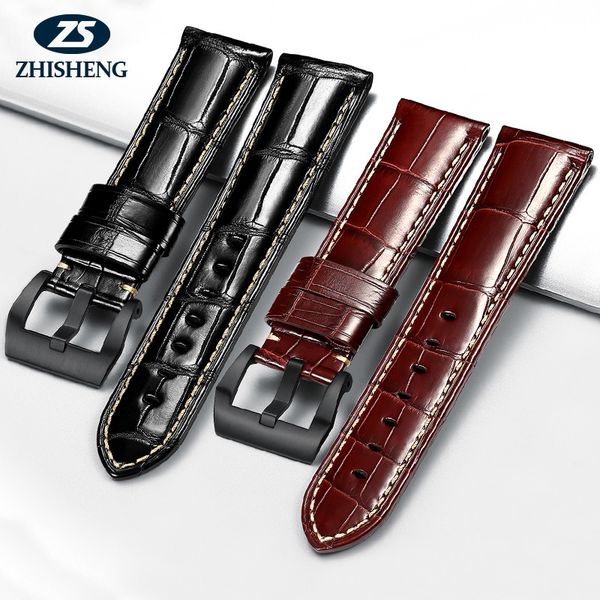 

24mm,26mm luxury crocodile watches genuine leather strap