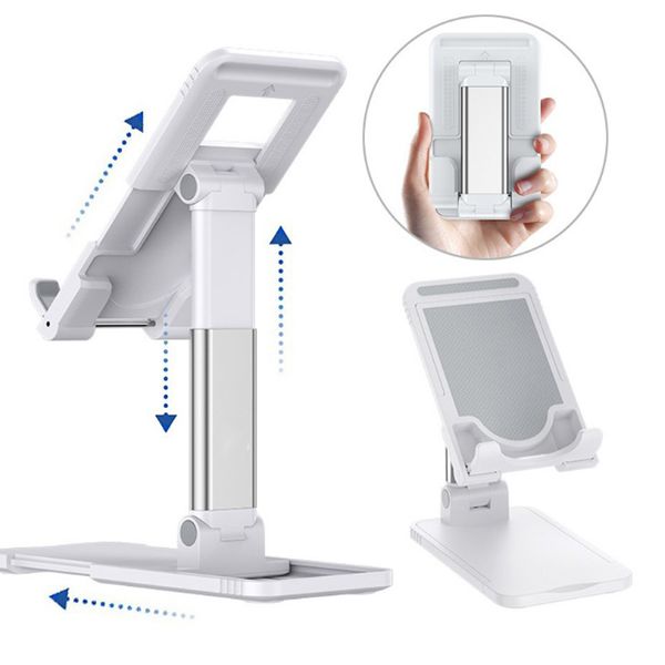 

super nice universal adjustable mobile phone and ipad plastic holder stand desk tablet foldable portable