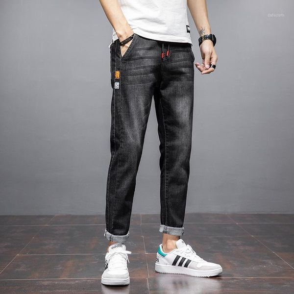 

2021 spring new men's jeans black gray straight loose loose korean version of the trend of young people 7801, Blue