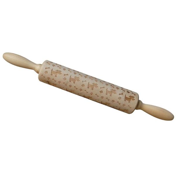 

party favor wooden dog bone embossed rolling pin baking tools kids favors