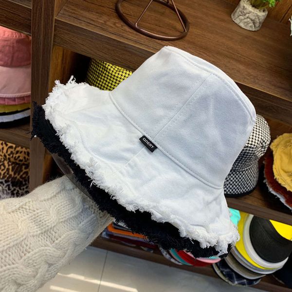 

spring new pure 2020 color washed jeans casual fisherman's hat, Blue;gray