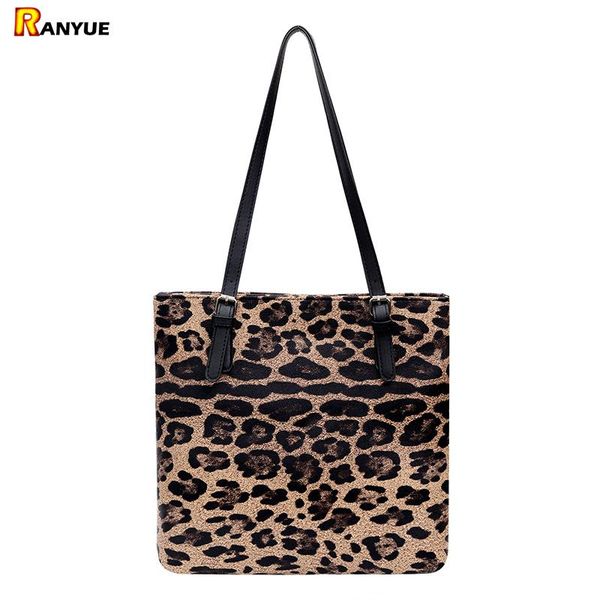 

leopard print shoulder bag large capacity luxury womens bags handbags pu leather ladies tote bag bolso negro mujer