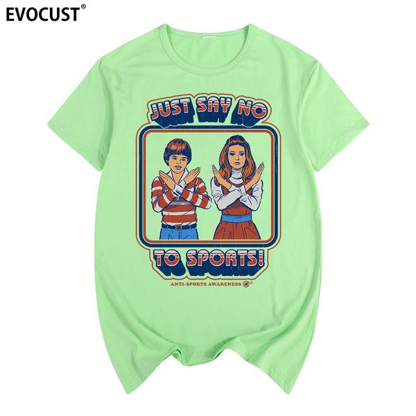 

просто сказать нет весёлых 80s retro вычурного девушки tee футболка для мужчин майка нью-tee tshirt сек унисекса моды спортивного с капюшоно