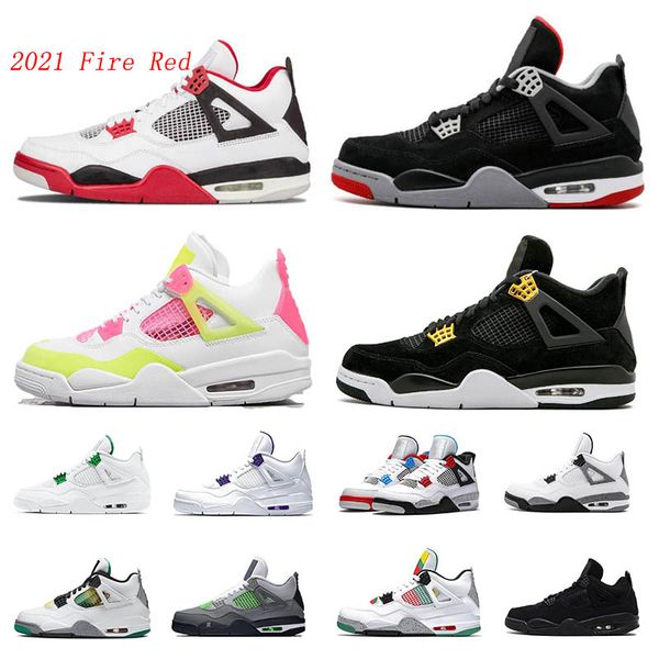 

2021 fire red lemon venom 4 4s men women basketball shoes black cat alternate motorsport green glow metallic cactus jack sports sneakers