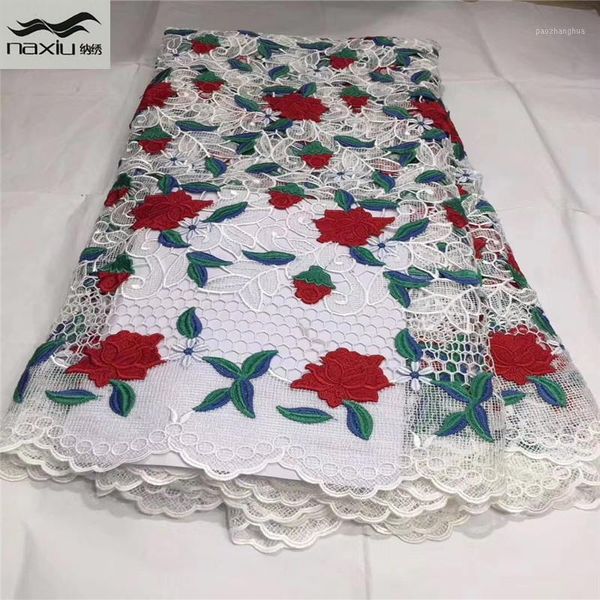 

ribbon madison latest guipure cord lace embroiderey french african fabric 2021 nigerian fabrics for dress1, Pink;blue