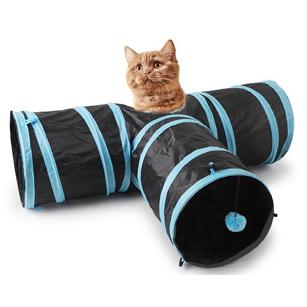 

3-way collapsible cat tunnel tube bored cat pet toys interactive toy ball for cat puppy kitty kitten rabbit jk2012ph
