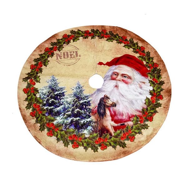 

santa claus pattern christmas tree skirt bottom decoration skirts 120cm 74xh