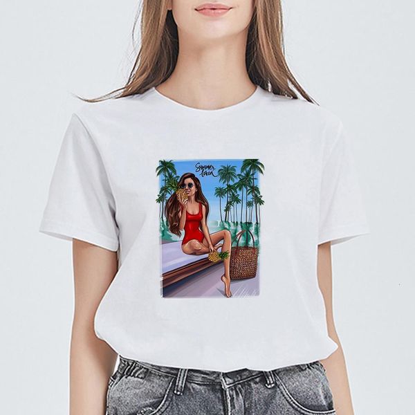 

fashion cool summer modern girl t-shirt loose hipster kpop harajuku t shirts women punk casual women shirts, White