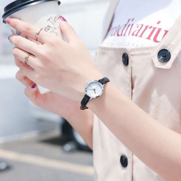

watch female students ribbon small temperament simple hands small small dial middle school students waterproof, Slivery;brown