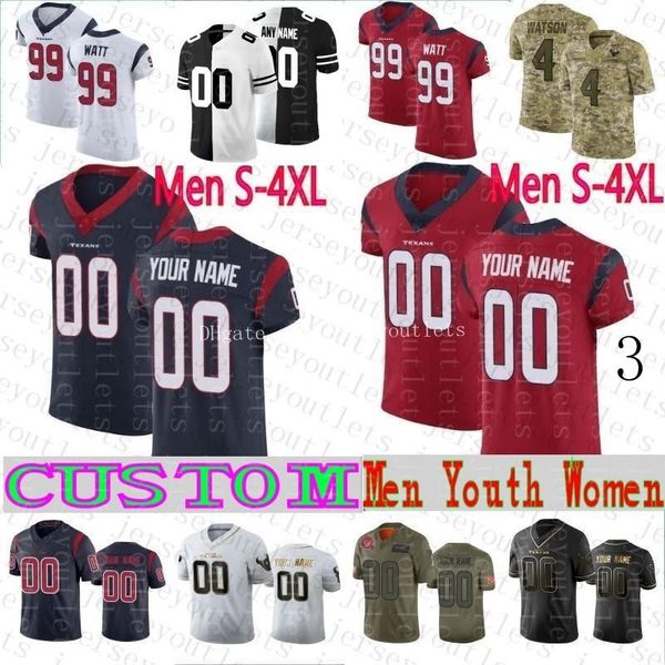 

хьюстон texan elite 4 deshaun watson custom mens женщины kids tunsil 59 whitney 99 jj j.j. ватт джьиные изделия кенни-стройдс джастин рейд 0, Black;red