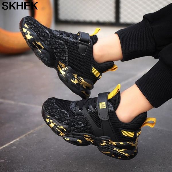 

skhek new kids pu leather baby girls sport sneakers children mesh boys fashion casual shoes soft brand trainer, Black