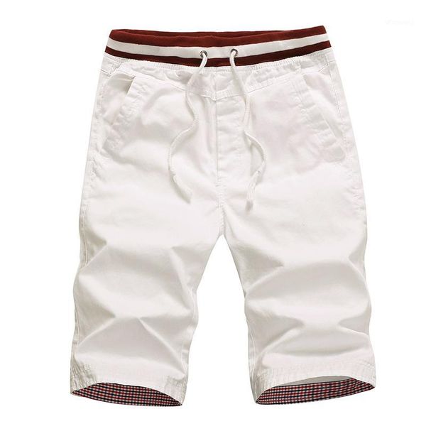 

summer new men's shorts casual cotton men slim beach shorts jogger trousers male knee length short pant m~4xl1, White;black