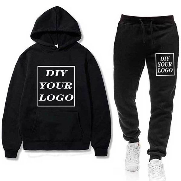 

men's sets sportswear thick hoodie+pants diy sport suits casual sweatshirts tracksuit male sportswear gyms fitness trouser 201130, Gray