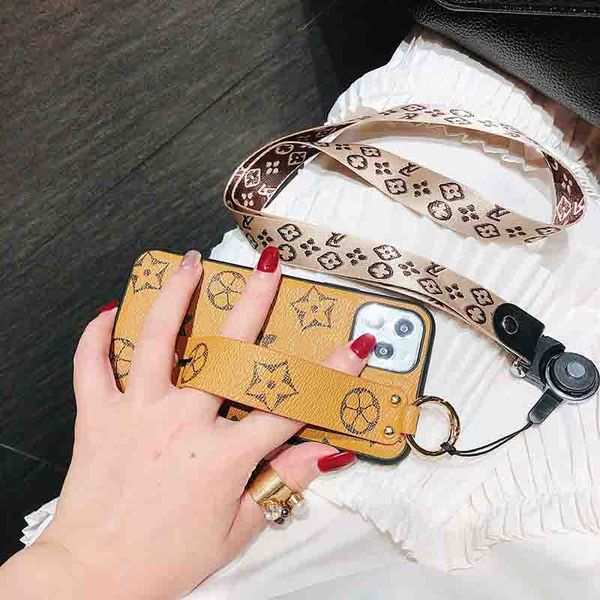 

fashion iphone cases with desinger flower print for iphone12 12pro 12promax 12mini iphone6/6s to iphone 11promax with lanyards 4 styles -2