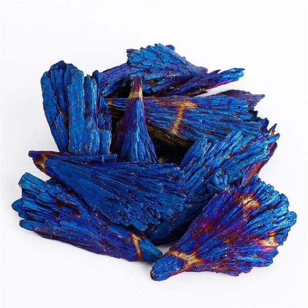 

1pcs stones and crystal black tourmaline natural blue colors and minerals blue titanium aura quartz crystal ta qylbcy