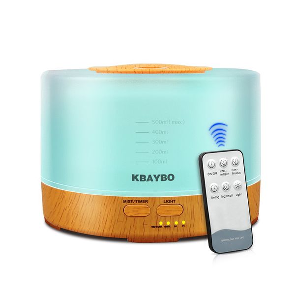 

500ml remote control aroma essential oil diffuser ultrasonic air humidifier with 4 timer settings led lamp q1202