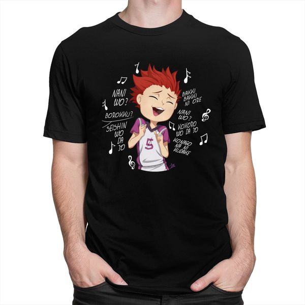 

sport funny haikyuu satori tendou t-shirt men cotton anime manga shirts volleyball tee short sleeved summer tshirt gift fan merch