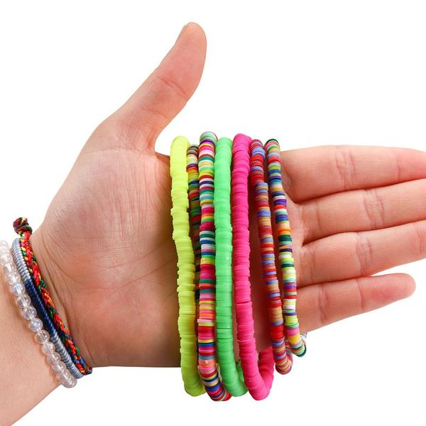 

15inch 8 mm flat round clay beads polymer mixed colors spacer loose beads for diy jewelry making supplies bracelet co bbydsy