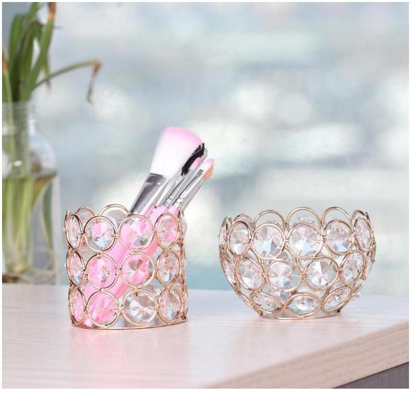 

luxury hollow iron makeup brushes holder container metal crystal cosmetic brushes holder makeup storag bbyigc