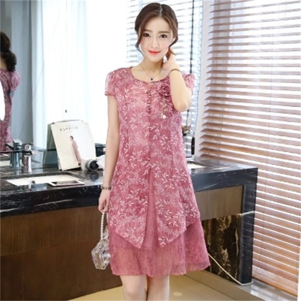 

2021 new femme summer robe floral gowns plus size women's clothes 6xl elegant dress chiffon wxf009 l5a6, Black;gray