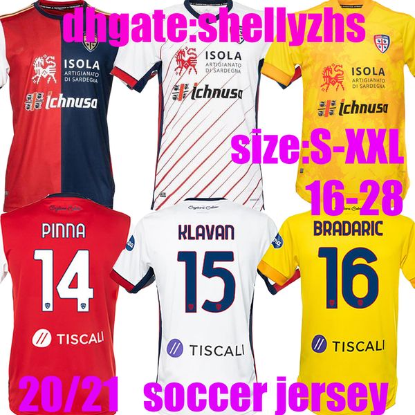 

men+kids 20/21 cagliari calcio soccer jersey 2020 boys joao pedro simeone nainggolan soccer shirt limited edition nandez pavoletti footbal, Black;yellow