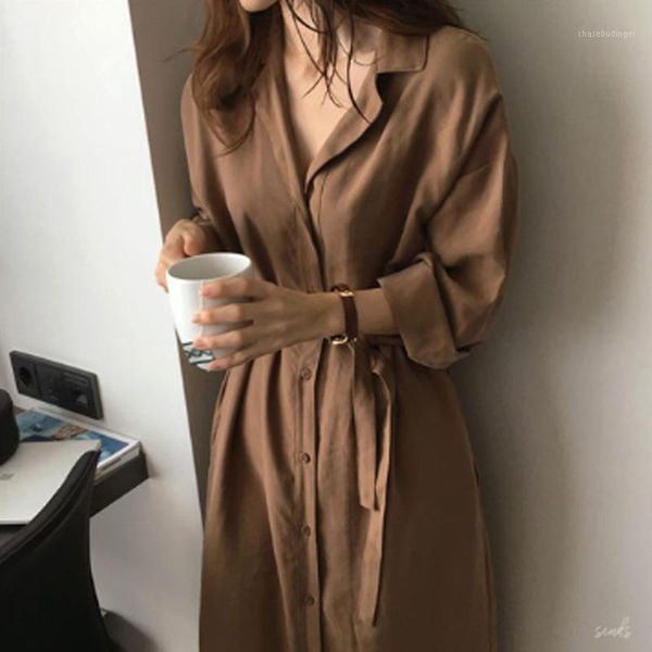 

2019 long coat new fashion office lady casual highstreet woman windbreaker clothes wemen trench coat outwear autumn belt elegant1, Tan;black