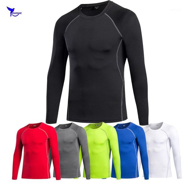 

mens fitness long sleeves rashguard t shirt men bodybuilding skin tight thermal compression shirts mma crossfit workout gear1, White;black