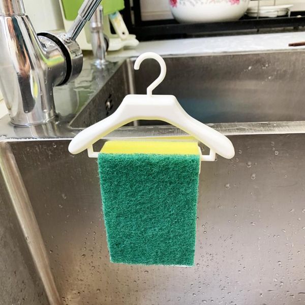 

kitchen storage & organization creative clothes hanger shape sink rack sponge dish cloth shelf sucker holder