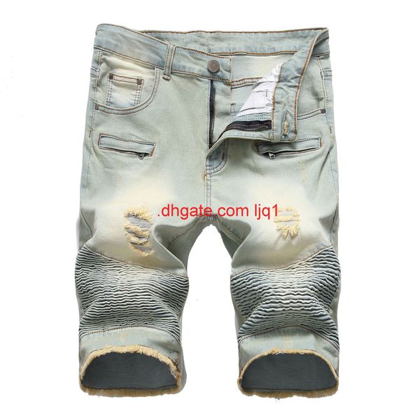 

New summer men's jeans shorts in 2019, Blue
