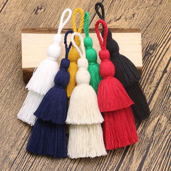 

5pc mini double layer tower tassel diy jewelry curtain garments decorative accessories key cell phone bag pendant craft tassels h jllpns