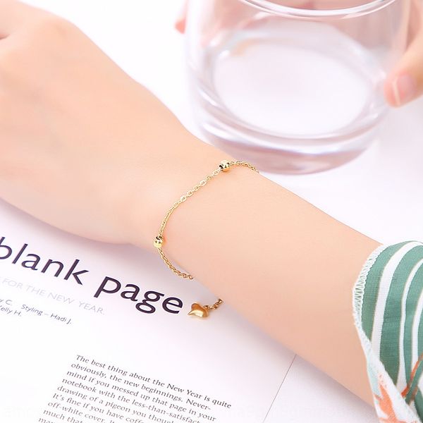 

простой лес небольшой перенос бисера браслет женский темперамент любовь маленькая рука ювелирных изделий из нержавеющей стали, браслет qcruh, Golden;silver