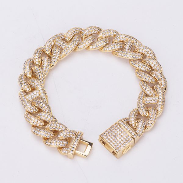 

american new micro zircon cuban bracelet necklace simple men women high end hip hop jewelry cz bracelet bangle jewelry, Black