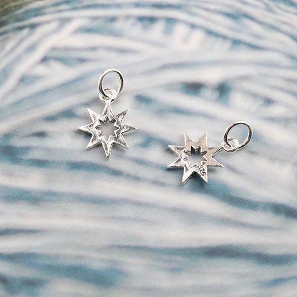

1шт 925 sterling silver star лучевой подвеска real серебряных подвески для изготовления ювелирных изделий ожерелья браслета diy, ювелирные и