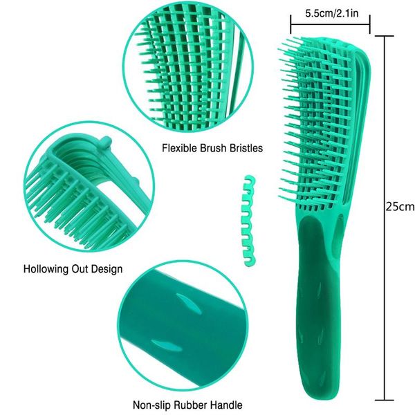 

dropshipping detangler hair brushes ocs type comb knot for 4c curly wave detangling scalp massage hairbrush q wmtwme, Silver