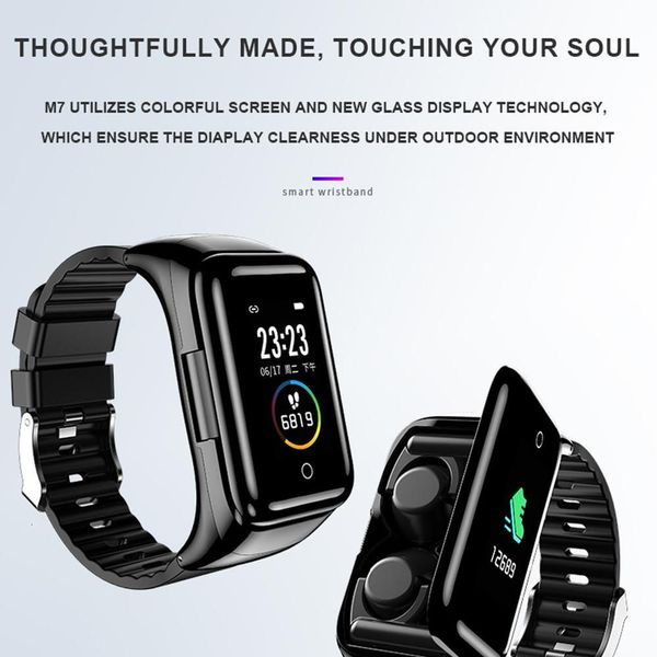 

multifunctional smart watch 2 in 1, bluetooth style wirels wristband, fitns tracker, headset with usb charging
