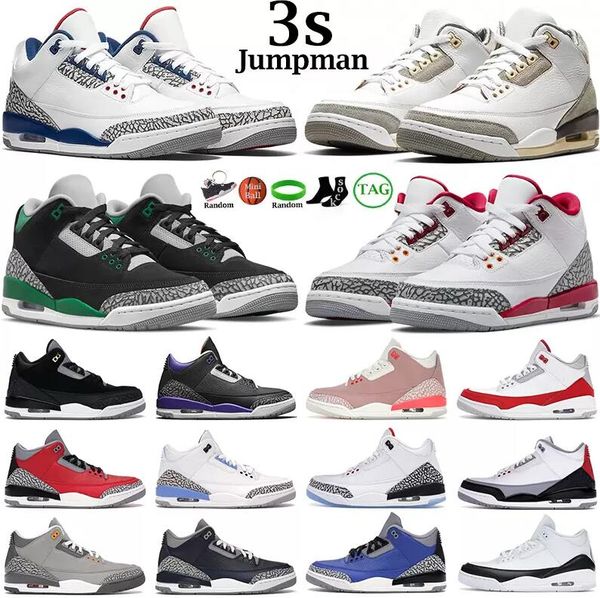 

mens basketball shoes jumpman 3s cardinal red pine green racer blue cool grey georgetown medium royal cement black 3 men trainers outdoor sp