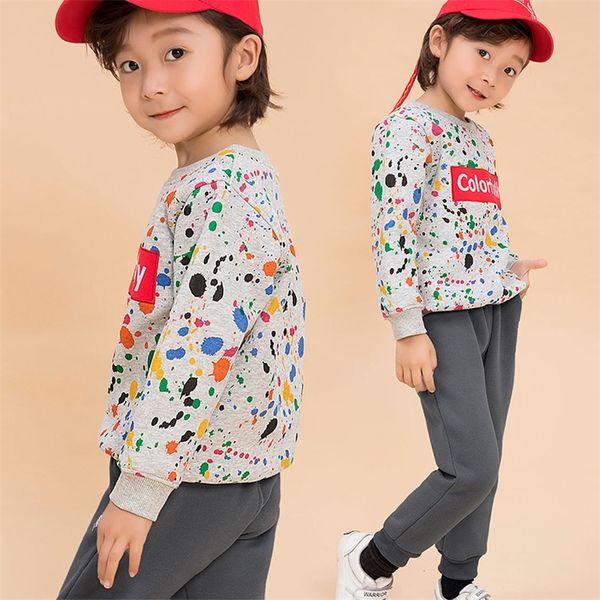 

autumn/spring baby boy clothing sets girls children velvet warm set kids clothes cartoon coats+ pants suit sport clothing lj200916, White
