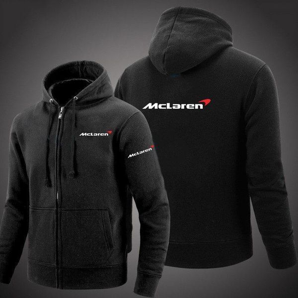 

2021 male mclaren long sleeve winter autumn casual hoodie aston martin leisure sweatshirt zipper men hooded jacket hoodies coats, Black